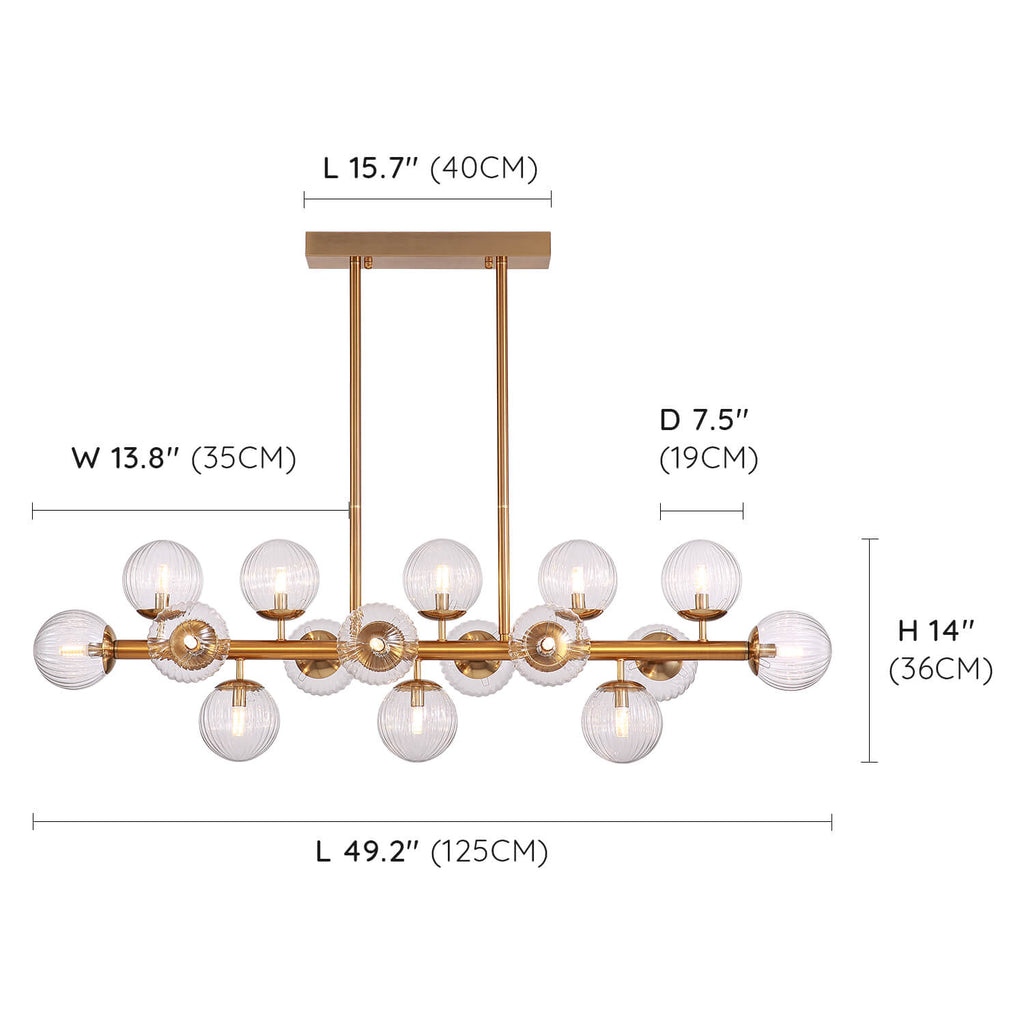 Gold Watermelon Shaped Crystal Chandelier