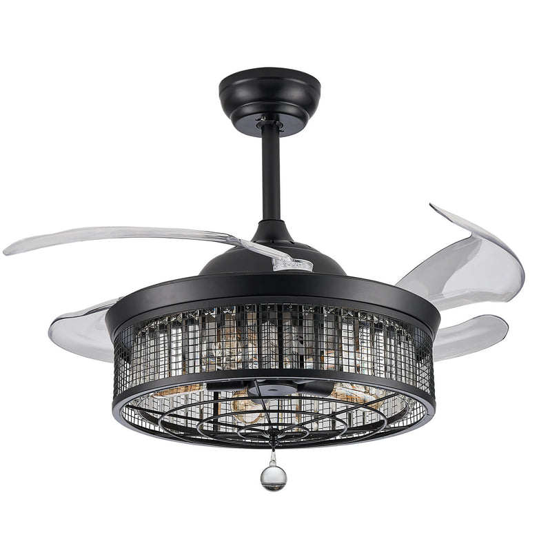 Gorgeous Mesh Caged Ceiling Fan With Light 42